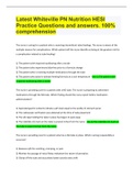 Latest Whiteville PN Nutrition HESI  Practice Questions and answers. 100%  comprehension