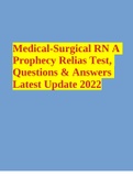 Medical-Surgical RN A Prophecy Relias Test, Questions & Answers Latest Update 2022