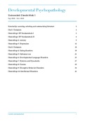 Samenvatting van ALLE hoorcolleges deeltentamen I & II, Developmental Psychopathology (201800070), zelf 8 gehaald
