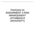 FNCE403 V4 ASSIGNMENT 3 RISK MANAGEMENT (ATHABASCA UNIVERSITY)