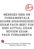 MEREGED HESI RN FUNDAMENTALS EXAMs2019/2020/2021 EXAM PACK-BEST FOR 2022 ACTUAL EXAM REVIEW EXAM PACKFUNDAMENTAL