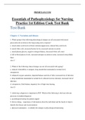 Essentials of Pathophysiology for Nursing Practice 1st Edition Cook Test Bank  Chapter 1 - 19 Updated 2023