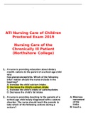 ATI Nursing Care of Children Proctored Exam 2019  Nursing Care of the Chronically Ill Patient (Northshore College)