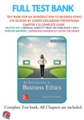 Test Bank For An Introduction to Business Ethics 6th Edition By Joseph DesJardins 9781259922664 Chapter 1-12 Complete Guide .