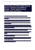Community and Public Health Nursing 2nd ed. ( Harkness and DeMarco) - Chapter 1 Public Health Nursing: Present, Past, and Future