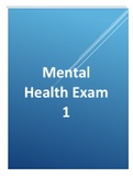Exam 1 - NUR2488 / NUR 2488 (Latest 2022 / 2023) : Mental Health Nursing - Rasmussen