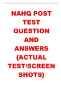 NAHQ POST TEST QUESTION AND ANSWERS {ACTUAL TEST/SCREENSHOTS}