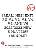 [REAL] HESI EXIT RN V1, V2, V3, V4, V5, And V6 2022/2023 NEW UPDATED!!!! (BUNDLE)