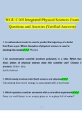 WGU C165 Integrated Physical Sciences Exam 2023 Questions and Answers (Verified Answers)