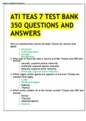 ATI TEAS 7 TEST BANK 350 SCIENCE QUESTIONS AND ANSWERS