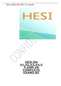 HESI RN V1,V2,V3,V4,V 5 AND V8 COMPLETE EXAMS BY R.MARTIN SCOOBY.LATES   T 2021 VERSIONS      2019 HESI EXIT V1