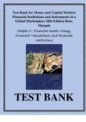 Test Bank for Money and Capital Markets Financial Institutions and Instruments in a Global Marketplace 10th Edition Rose, Marquis Chapter 2 - Financial Assets, Money, Financial Transactions, and Financial Institutions