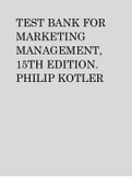 TEST BANK FOR MARKETING MANAGEMENT, 15TH EDITION. PHILIP KOTLER