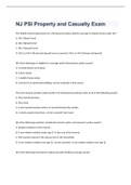 NJ PSI Property and Casualty Exam 2023 with 100% correct answers