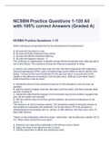 NCSBN Practice Questions 1-120 All with 100% correct Answers (Graded A) 