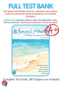 Test Bank For Women's Health: A Primary Care Clinical Guide 5th Edition by Diane Schadewald, Ellis Quinn Youngkin 9780135458624 Chapter 1-26 Complete Guide.