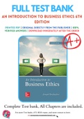 Test Bank for An Introduction to Business Ethics 6th Edition by Joseph DesJardins Chapter 1-12 Complete Guide