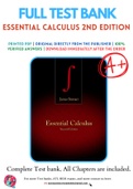 Test Bank for Essential Calculus 2nd Edition By James Stewart Chapter 1-13 Complete Guide