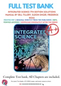 Integrated Science 7th Edition Solutions Manual by Bill Tillery, Eldon Enger, Frederick Ross 9781260084474 Chapter 1-26 Complete Guide