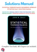 Statistical Thermodynamics Engineering Approach 1st Edition Daily Solutions Manual