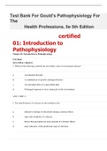 Test Bank For Gould’s Pathophysiology For The  Health Professions.Certified