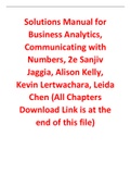 Solutions Manual for Business Analytics, Communicating with Numbers 2nd Edition By Sanjiv Jaggia, Alison Kelly, Kevin