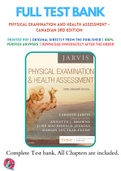 Test Banks For Physical Examination and Health Assessment - Canadian 3rd Edition by Carolyn Jarvis ,9781771721547 , Chapter 1-31 Complete Guide