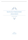 NUR-631-Final Exam-Study Guide 2023 GRADED A+