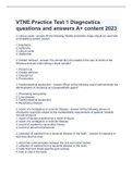 VTNE Practice Test 1 Diagnostics questions and answers A+ content 2023