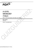 A-LEVEL SOCIOLOGY 7192/3 Paper 3 Crime and deviance with theory and methods[MARK SCHEME]DOWNLOAD TO PASS