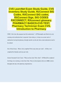 CVS LearnNet Exam Study Guide, CVS Inventory Study Guide, RxConnect SIG Codes | 540 Questions with 100% Correct Answers | Updated | Download to score A+ | 73 Pages