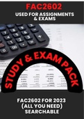 FAC2602 NEW Exam and Study Pack (Questions with worked out answers)