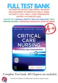 Test Bank For Critical Care Nursing: Diagnosis and Management 9th Edition By Urden 9780323642958 Chapter 1-40 Complete Guide 