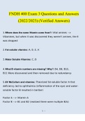 FNDH 400 Exam 3 Questions and Answers (2022/2023) (Verified Answers)