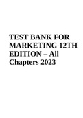 TEST BANK FOR MARKETING 12TH EDITION – All Chapters 2023