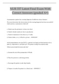 NUR 337 Latest Final Exam With Correct Answers (graded A+)