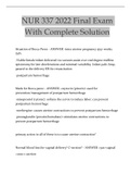 NUR 337 2022 Final Exam With Complete Solution