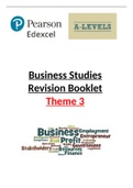 *A-Level/AS Business Studies Pearson Edexcel Theme 3: Business Decisions & Strategy Revision Booklet