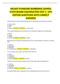 MILADY STANDARD BARBERING SAMPLE STATE BOARD EXAMINATION TEST 3 - 6TH EDITION QUESTIONS WITH CORRECT ANSWERS