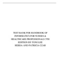 HANDBOOK OF INFORMATICS FOR NURSES & HEALTHCARE PROFESSIONALS 5TH EDITION BY TONI LEE HEBDA AND PATRICIA CZAR