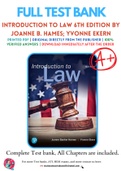 Test Bank for Introduction to Law 6th Edition by Joanne B. Hames; Yvonne Ekern Chapter 1-18 Complete Guide