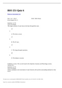 BIO 251 Quiz 6 - Questions and Answers