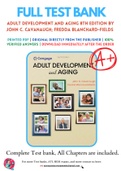 Test Bank for Adult Development and Aging 8th Edition by John C. Cavanaugh; Fredda Blanchard-Fields Chapter 1-14 Complete Guide