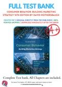 Solutions Manual for Consumer Behavior: Building Marketing Strategy 14th Edition by David Mothersbaugh, Delbert Hawkins, Susan Bardi Kleiser