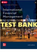 TEST BANK for International Financial Management 9th Edition by Cheol Eun, Bruce Resnick and Tuugi Chuluun.  ISBN-13: 9781260013870. Complete Chapters 1-21. 800 Pages.