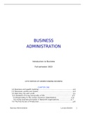 Class notes Business administration (BUA101) 