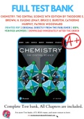 Solutions Manual for Chemistry The Central Science 14th Edition by Theodore E. Brown; H. Eugene LeMay; Bruce E. Bursten; Catherine Murphy; Patrick Woodward; Matthew E. Chapter 1-24 Complete Guide