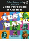 TEST BANK for Digital Transformation in Accounting By Richard Busulwa and Nina Evans ISBN 9780429344589. (Complete Download)