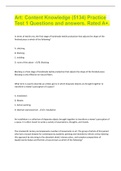 Art: Content Knowledge (5134) Practice Test 1 Questions and answers. Rated A+.
