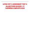 LETRS Unit 4 Assessment Test & All Sections quizzes 1-8 (answered_Complete 2022.